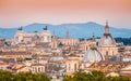 View of Rome from Holy Angel Castle at sunset, Rome, Italy, Europe