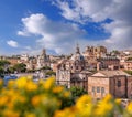 View of Rome from Roman Forum in Italy Royalty Free Stock Photo