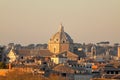 View of Rome roofs: Chiesa del GesÃÂ¹ Dome Jesus`s Church and Collegio Romano Tower