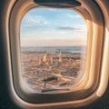 View of the Rome skyline from the airplane window Royalty Free Stock Photo