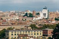 View of Rome in summer, Italy. Panorama of historical area of Rome on a sunny day. Royalty Free Stock Photo
