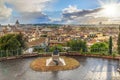 View on Rome from Terrazza Viale del Belvedere. Italy