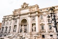 View of Rome Trevi Fountain Fontana di Trevi in Rome, Italy. Trevi is most famous fountain of Rome. Architecture and landmark of Royalty Free Stock Photo