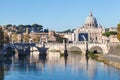 View of Rome and Vatican city in morning