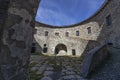 View of Ronce Fort on the Mont-Cenis lake between the Italian Val di Susa and the French Maurienne valley, France