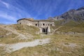 View of Ronce Fort on the Mont-Cenis lake between the Italian Val di Susa and the French Maurienne valley, France