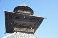 View of roof of ancient Parashar rishi temple with copy space