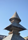 View of roof of ancient Parashar rishi temple with copy space