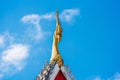 View of the roof of a buddhist temple, Louangphabang, Laos. Copy Royalty Free Stock Photo