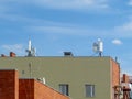 View of the roof with a cellular antennas