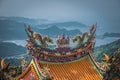 View of the roof of Chinese temple at Jiufen old street.