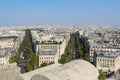 The view from the roof of the diverse architecture of Paris. Royalty Free Stock Photo