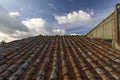 View of a roof of a house with Roman tiles Royalty Free Stock Photo