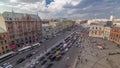 The view from the roof on Ligovsky Prospekt and Moskovsky train station timelapse. Russia. Saint-Petersburg.