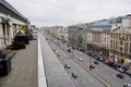 The view from the roof on Ligovsky Prospekt with traffic. Russia. Saint-Petersburg.