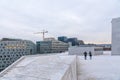 View from the roof of the Opera house in Oslo on the new district Barcode Royalty Free Stock Photo