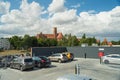 View from the roof of the parking lot to the Teutonic castle in Malbork, Poland, on a sunny day Royalty Free Stock Photo