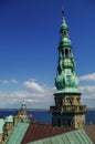 View from roof of renaissance castle Kronborg to Helsingborg cit