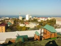 view from the roof to the city