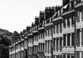 View of the roofline along Milsom Street south west side, Bath, England Royalty Free Stock Photo