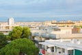 View of the roofs of city