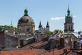 View of the roofs of the historical Old city of Lviv. Ukraine