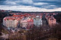 View of the roofs and houses of Vysehrad in Prague