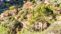 Rustic old village Esporles in mediterranean landscape, Majorca island Royalty Free Stock Photo