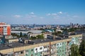 View of roofs of urban high rises