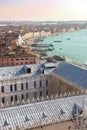 View of the roofs of Venice from the top of the San Marco Campanile in Venice, Italy Royalty Free Stock Photo