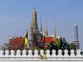 View of roofs of Wat Phra Kaew, the Temple of the Emerald Buddha, in Bangkok, Thailand Royalty Free Stock Photo