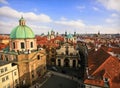 View from rooftop in Prague Royalty Free Stock Photo