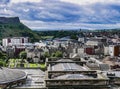 View of the Rooftops of Edinburgh with Salisbury Crags in the Background