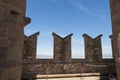 Rooftops fragment of Palazzo Vecchio tower, Florence, Tuscany, Italy.