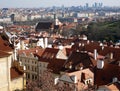 View of the rooftops of Prague historical buildings Royalty Free Stock Photo