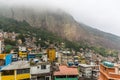 View of rooftops in Rocinha favela with hillside in the background in Rio de Janeiro, Brazil, South America Royalty Free Stock Photo