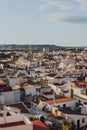 View of the rooftops in Seville, Spain, during golden hour