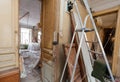 View of room of the apartment during under renovation, remodeling and construction. Royalty Free Stock Photo