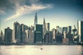 View from from Roosevelt Island to Midtown East buildings. Skyline of East side of Manhattan Royalty Free Stock Photo