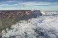 View from the Roraima tepui on Kukenan tepui at the fog - Venezuela, Latin America Royalty Free Stock Photo