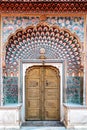 Rose gate door in City Palace of Jaipur, Rajasthan, India