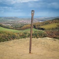 View from Roseberry Topping, relic of mining, over Guisborough, North York Moors Royalty Free Stock Photo