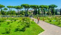 view of the roseto di roma capitale garden in rome. this garden overlooks the city from the aventino hill....IMAGE