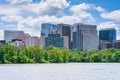 View of the Rosslyn skyline in Arlington from Georgetown, Washington, DC Royalty Free Stock Photo