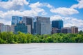 View of the Rosslyn skyline in Arlington from Georgetown, Washington, DC Royalty Free Stock Photo