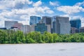 View of the Rosslyn skyline in Arlington from Georgetown, Washington, DC Royalty Free Stock Photo