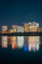 View of the Rosslyn skyline at night in Arlington, Virginia from Georgetown, Washington, DC Royalty Free Stock Photo