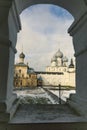 View of the Rostov Kremlin through the arch Royalty Free Stock Photo