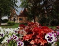 A view of Rothenburg ob der Tauber through the garden Royalty Free Stock Photo