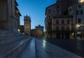 View of the Rotonda di San Lorenzo and the Astronomical Clock Royalty Free Stock Photo